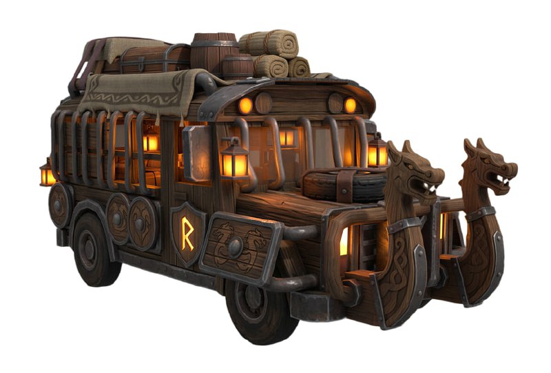 Bus game asset viking reskin after